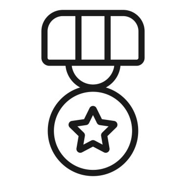 madalya ödülü - minimal çizgi web simgesi. basit vektör illüstrasyon.