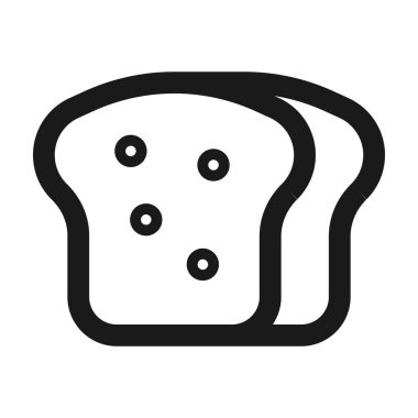 siyah ekmek, fırın - minimal çizgi web simgesi. basit vektör illus