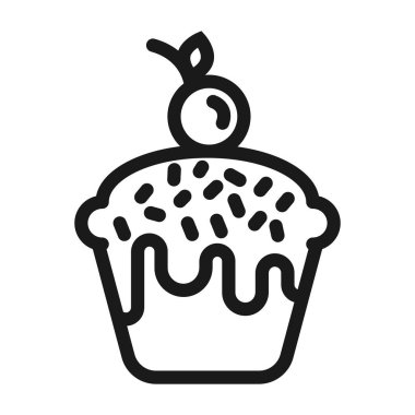 cupcake, fırın - minimal çizgi web simgesi. basit vektör illüstratör