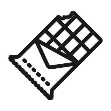 ısırık çikolata bar - minimal çizgi web simgesi. basit vektör illu