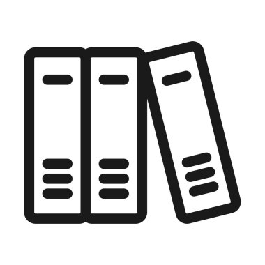 dolapta kitaplar - minimal satır web simgesi. basit vektör illus