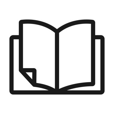 kitap sarılmış sayfa - minimal satır web simgesi. basit vektör illustr