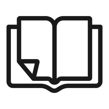 kitap sarılmış sayfa - minimal satır web simgesi. basit vektör illustr