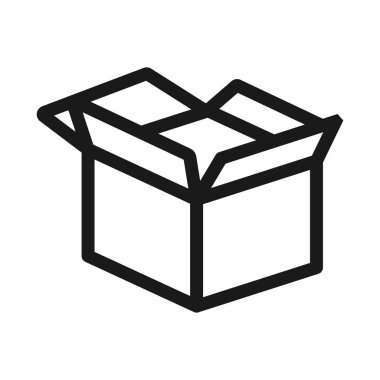 açılan kutu - minimum satır web simgesi. basit vektör illüstrasyon. 