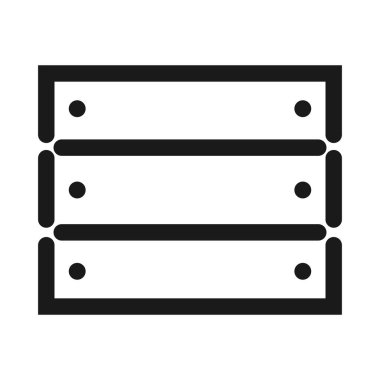 ahşap kutu yan görünüm - minimal çizgi web simgesi. basit vektör illu