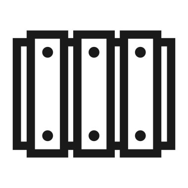 ahşap kutu yan görünüm - minimal çizgi web simgesi. basit vektör illu