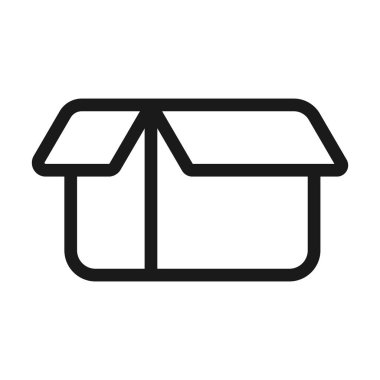 açılan kutu yan görünümü - minimum satır web simgesi. basit vektör illu