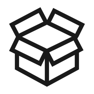 açılan kutu 3d görünümü - minimal satır web simgesi. basit vektör illust