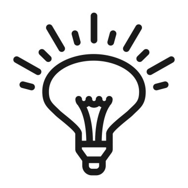 parlayan ampul - minimal çizgi web simgesi. basit vektör illustr