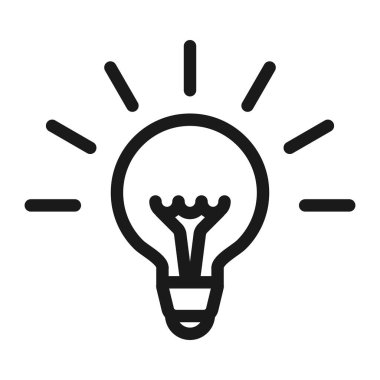 parlayan ampul - minimal çizgi web simgesi. basit vektör illustr