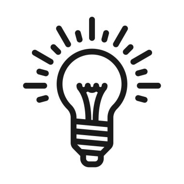 parlayan ampul - minimal çizgi web simgesi. basit vektör illustr