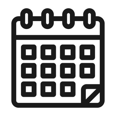 takvim - en az satır web simgesi. basit vektör illüstrasyon. Co