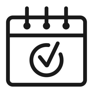 takvim - en az satır web simgesi. basit vektör illüstrasyon. Co