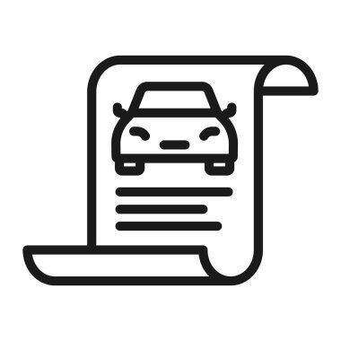 araba belge satmak - minimal satır web simgesi. basit vektör illu