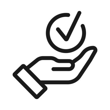 onay işareti, onay - minimal satır web simgesi. basit vektör illus