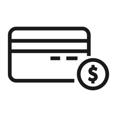 dolar kredi kartı faturası - minimal satır web simgesi. basit vect