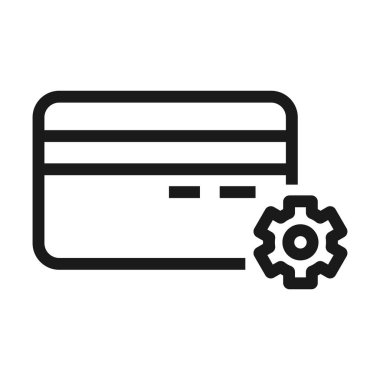kredi kartı ayarı - minimum satır web simgesi. basit vektör illus