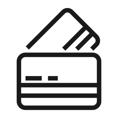 kredi kartı - minimal satır web simgesi. basit vektör illüstrasyon.