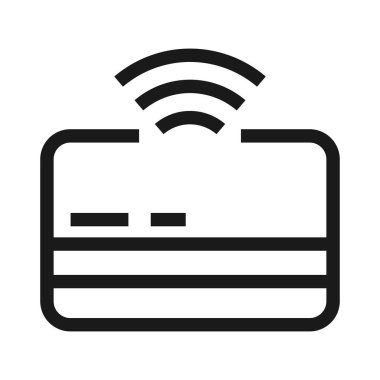 uzaktan kredi kartı - minimum satır web simgesi. basit vektör illust