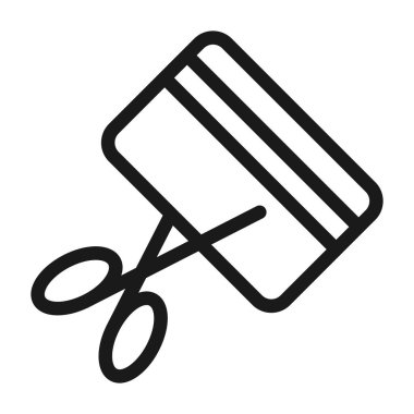 kredi kartı kesme - minimal satır web simgesi. basit vektör illüstratör