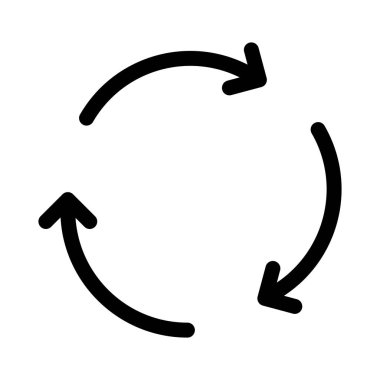 döngüsü, geri dönüşüm, yenileme - minimal satır web simgesi. basit vektör i