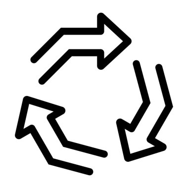 döngüsü, geri dönüşüm, yenileme - minimal satır web simgesi. basit vektör i