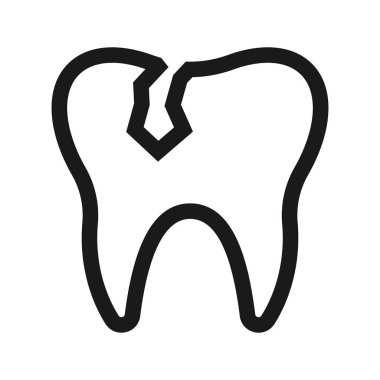kırık diş - minimal çizgi web simgesi. basit vektör illüstrasyon