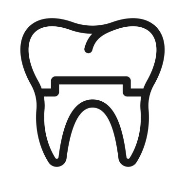 implante dişler - minimal çizgi web simgesi. basit vektör illüstratör