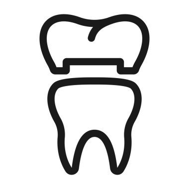 implante dişler - minimal çizgi web simgesi. basit vektör illüstratör