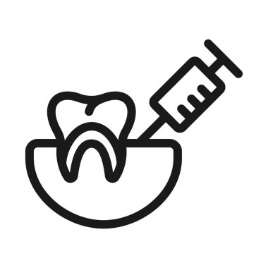 diş enjeksiyonu - minimal çizgi web simgesi. basit vektör illüstratör