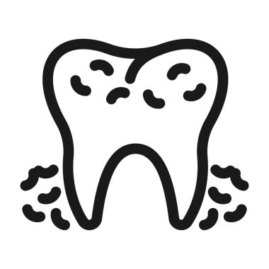 diş çürükleri - minimal çizgi web simgesi. basit vektör illustratio