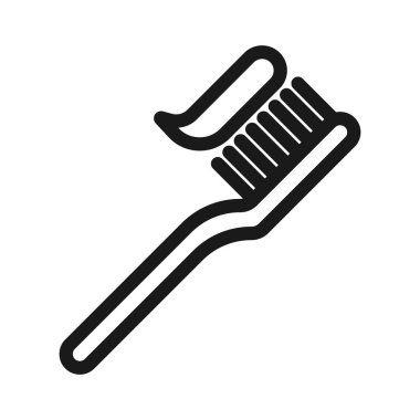 Diş fırçası - minimal çizgi web simgesi. basit vektör illüstrasyon. 