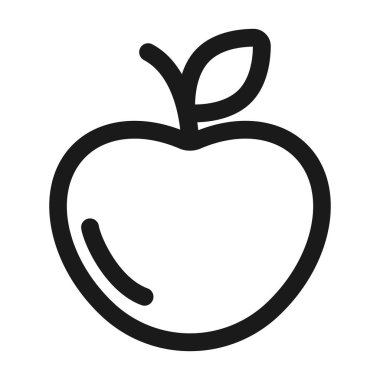 taze elma - minimal çizgi web simgesi. basit vektör illüstrasyon.