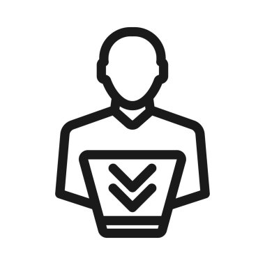 indir - minimal çizgi web simgesi. basit vektör illüstrasyon. Co