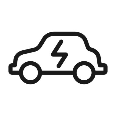 elektrikli araç - minimal çizgi web simgesi. basit vektör illustra