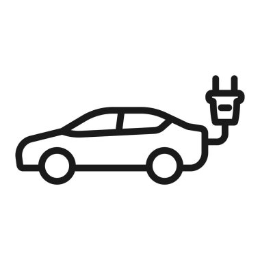 elektrikli araç - minimal çizgi web simgesi. basit vektör illustra