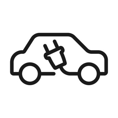elektrikli araç - minimal çizgi web simgesi. basit vektör illustra
