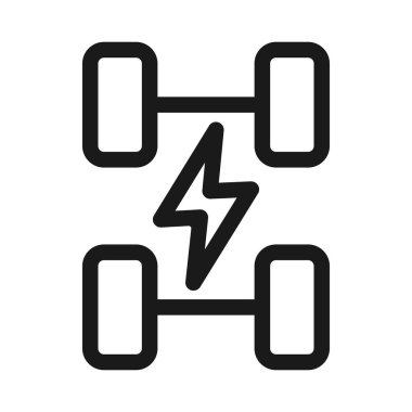 elektrikli araç - minimal çizgi web simgesi. basit vektör illustra