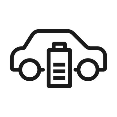 araba aküsü - minimal çizgi web simgesi. basit vektör illüstrasyon.