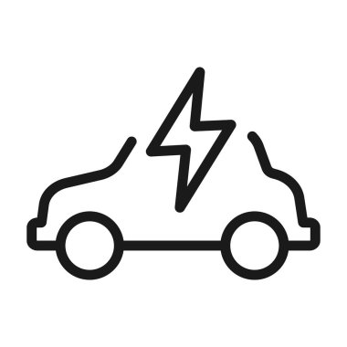 araba ve geçerli sembol - minimal çizgi web simgesi. basit vektör il