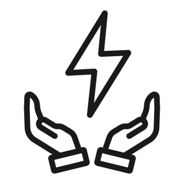 enerji ve akım sembolü - minimal çizgi web simgesi. basit vektör