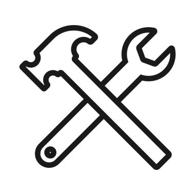inşaat hizmeti - minimal çizgi web simgesi. basit vektör illu