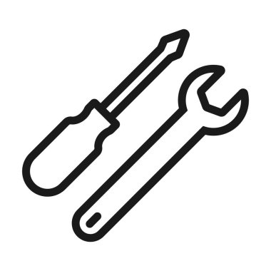 teknik destek, anahtar - minimal çizgi web simgesi. basit vektör illu