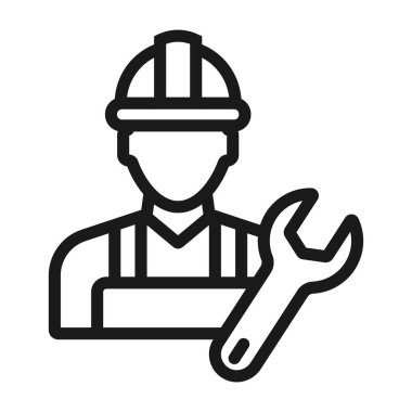 mühendislik hizmeti - minimal çizgi web simgesi. basit vektör illus