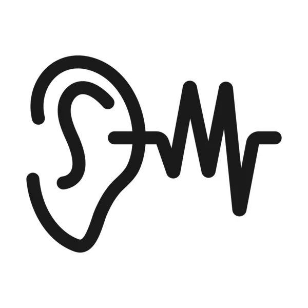 Acoustique de l'oreille - icône web ligne minimale. illustration vectorielle simple — Image vectorielle