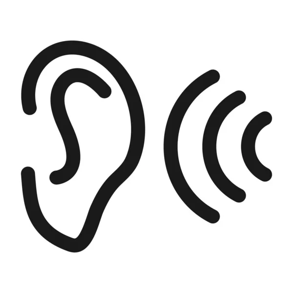 Écouter - ligne minimale icône web. illustration vectorielle simple. conc — Image vectorielle