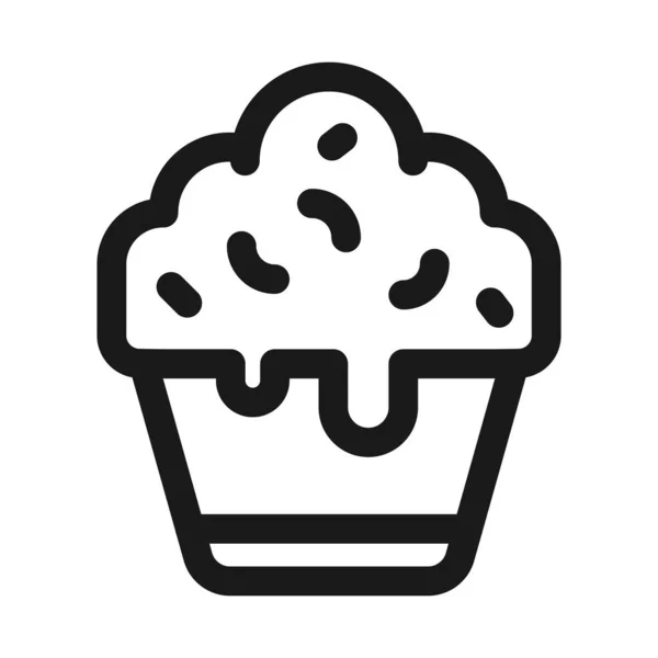 Cupcake, padaria - ícone da web linha mínima. ilustrat vetor simples —  Vetores de Stock