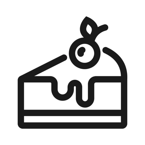 Торт, пекарня - иконка минимальной строки. простая векторная иллюстрация — стоковый вектор