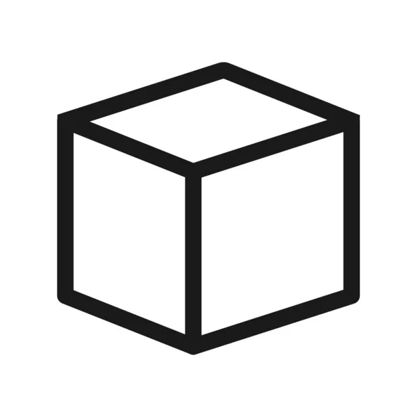 立方体框 - 最小线 Web 图标。简单的矢量插图。合作 — 图库矢量图片