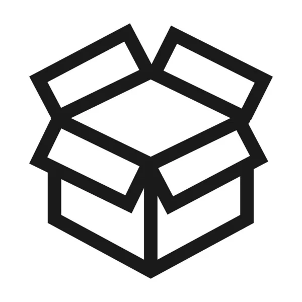 açılan kutu 3d görünümü - minimal satır web simgesi. basit vektör illust